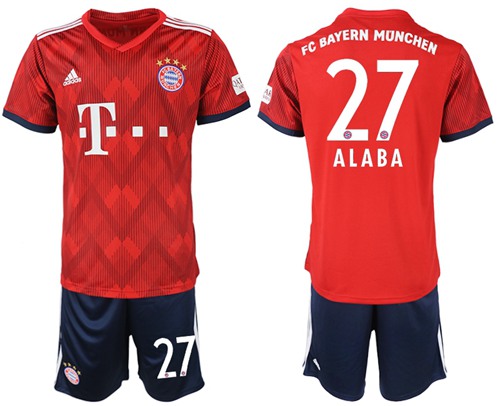 Bayern Munchen #27 Alaba Home Soccer Club Jersey - Click Image to Close